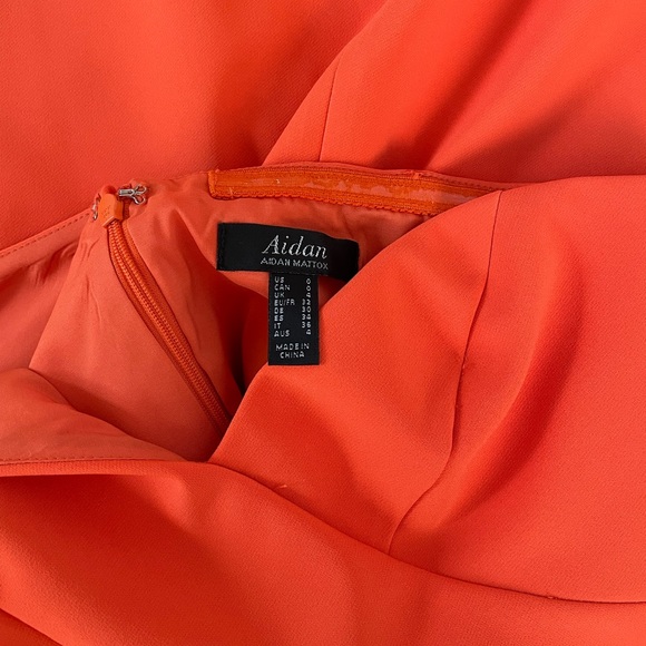 Aidan by Aidan Mattox orange cutout column gown - Picture 12 of 14
